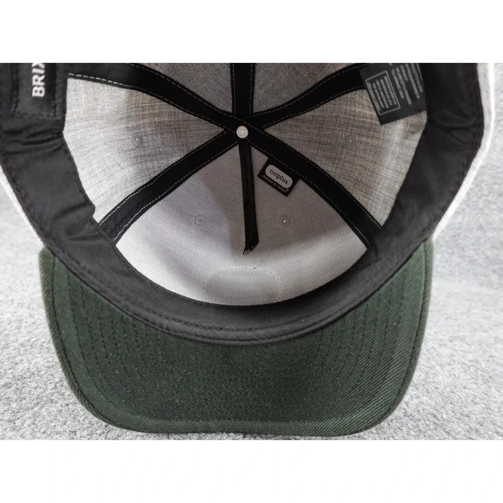 Brixton‎ Snapback Hat Unisex Adjustable Grey Green Excellent Two-Tone Patch Cap